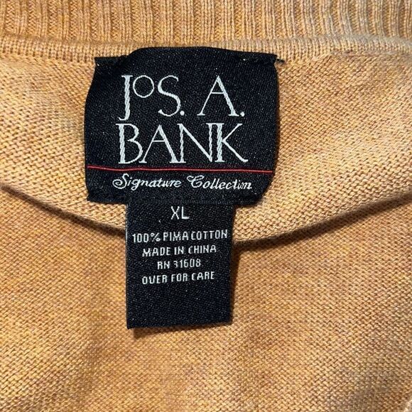 JOS. A. BANK Goldenrod Pima Cotton Vneck Sweater-XL - Picture 7 of 8